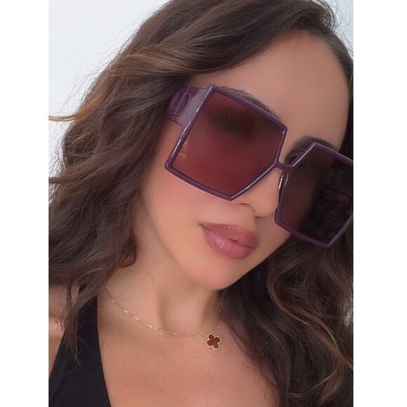 NEW Dior 30Montaigne SU Bordeaux Oversized Square Sunglasses - Picture 1 of 8